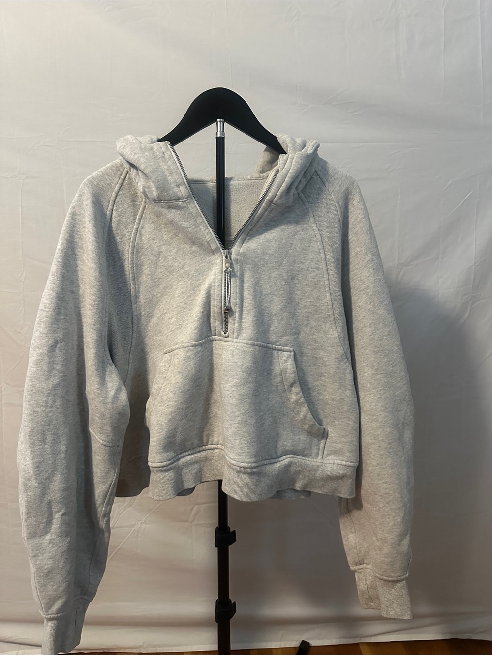lululemon athletica Light Gray Half-Zip Hooded Sweater